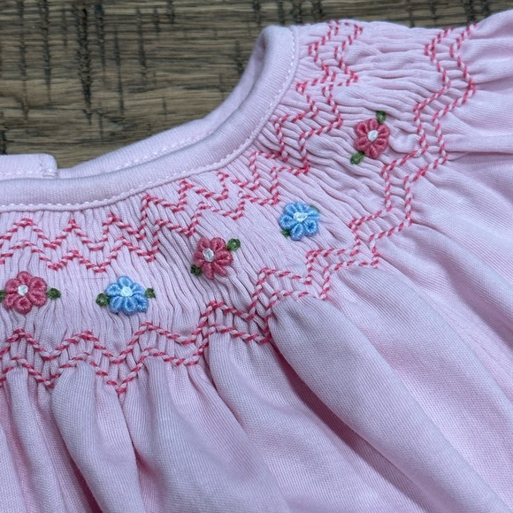 Beaufort Bonnet Sandy Smocked Bubble with Embroidered Details. - Picture 2 of 3